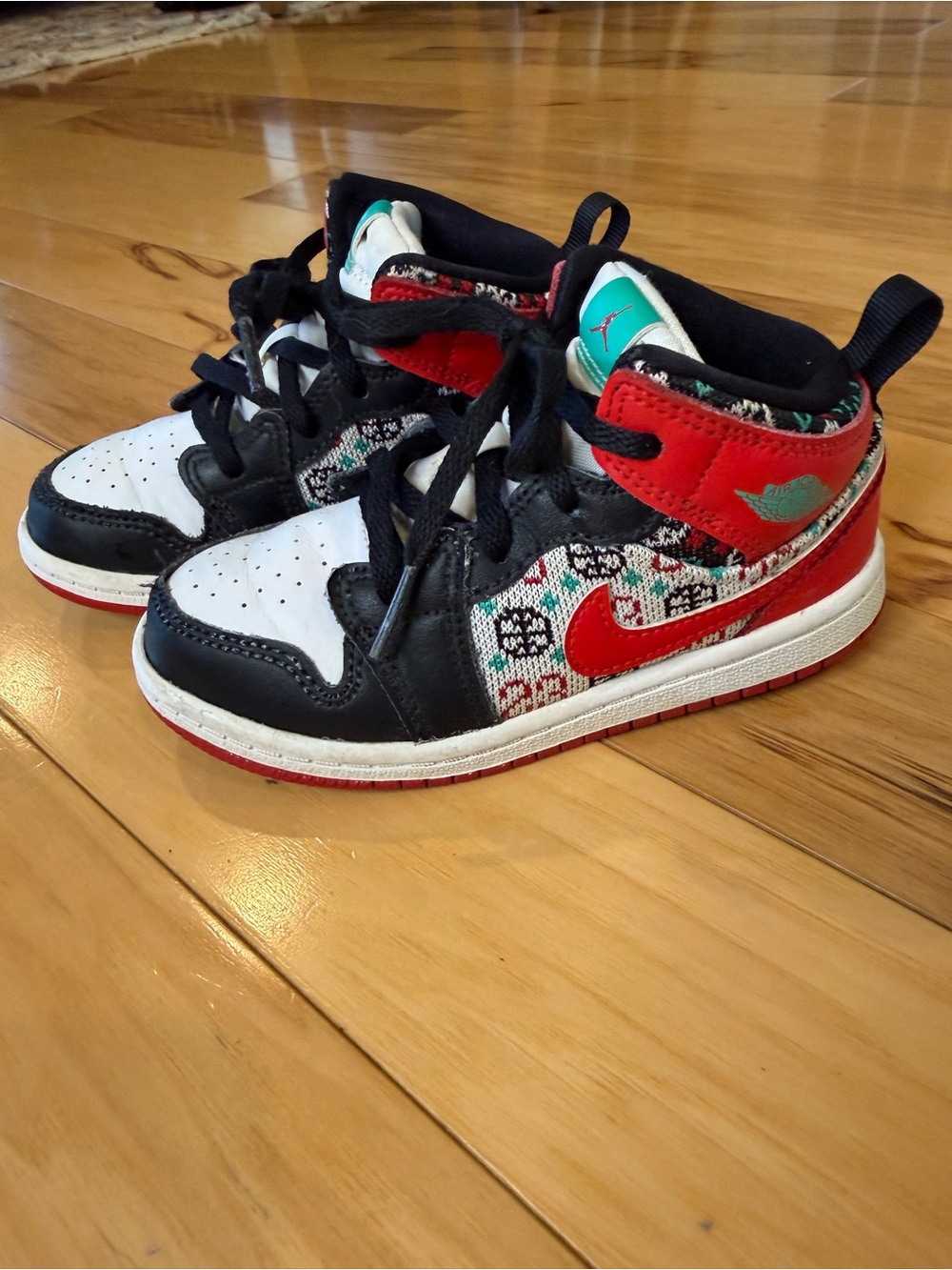 Air Jordan 1 Mid SE Toddler (TD) "Ugly Christmas Sweater" Sneakers